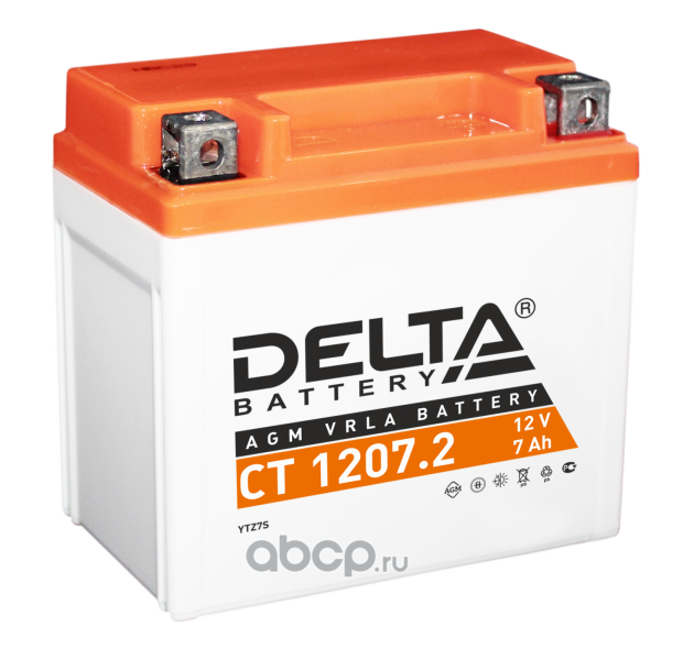 DELTA battery CT12072 Батарея аккумуляторная 7А/ч 130А 12В обратная полярн.